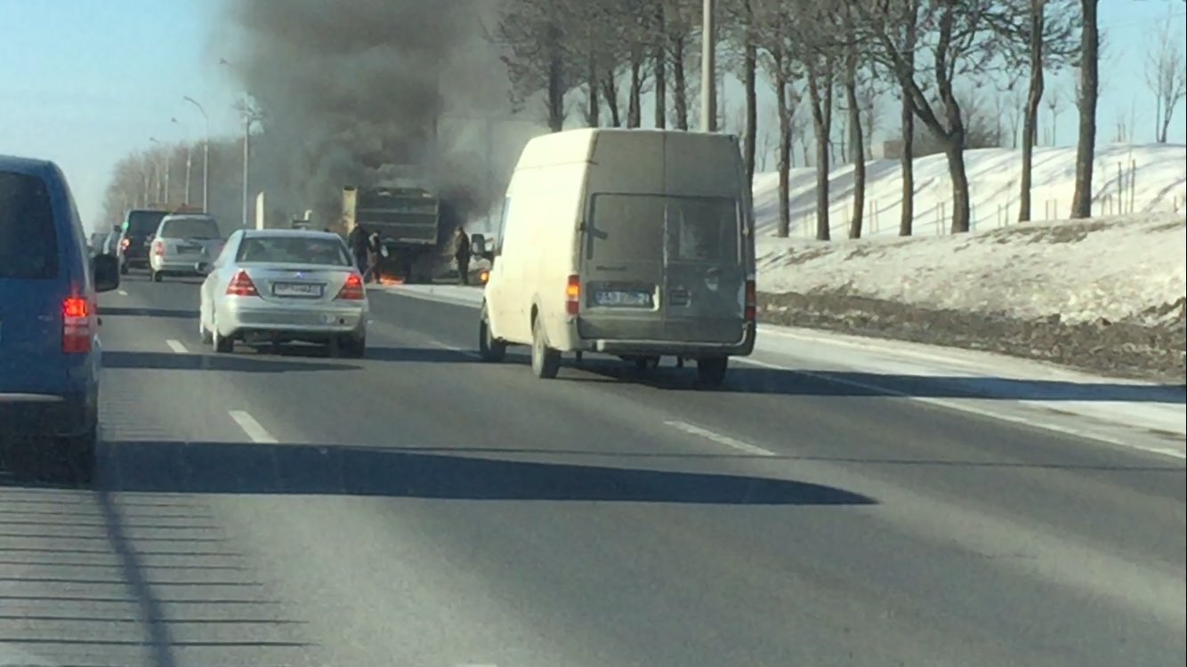 Маз горит чек