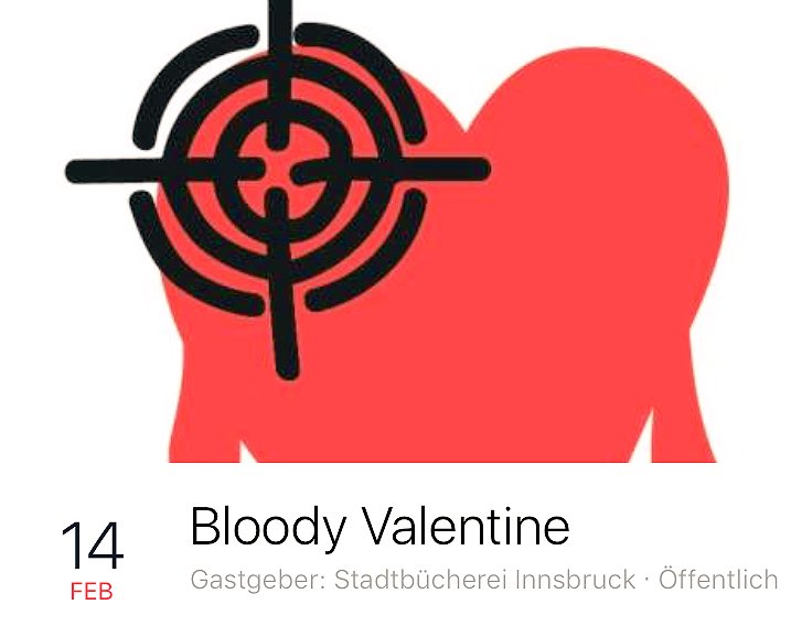 KrimiKruse's tweet photo. Freu mich schon auf meine Bloody Valentine-Lesung mit @Andre_Pilz und @herbertdutzler in Innsbruck! #Vorfreudemodus https://t.co/TlwHptZu2u