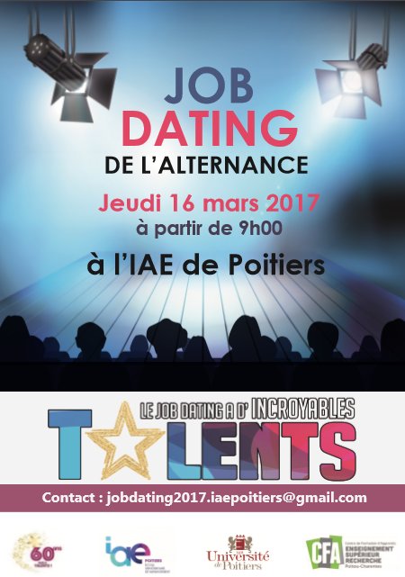 Un job dating à l'#IAE pour permettre aux étudiants de Master 1 de trouver une alternance : 40 entreprises présentes. Inscrivez-vous !