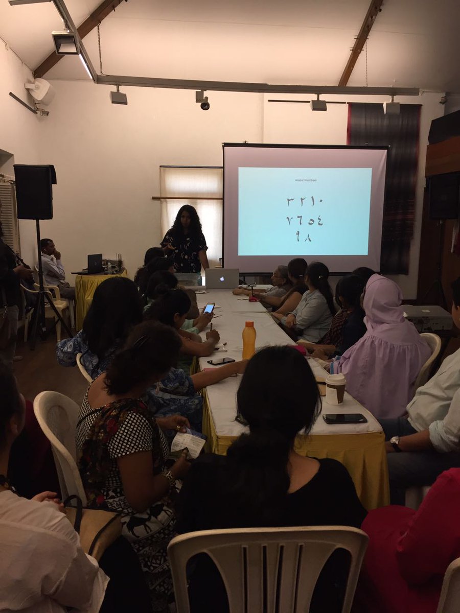 kgafest's tweet photo. Arabic calligraphy, it's script and contemporary practices in art and design, by Zeenat Kulavoor #WorkshopsAtKGAF #HTKGAF17 https://t.co/E5ylOFOtry