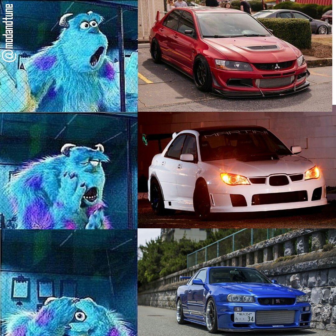 ModAndTune's tweet image. Cars make us weak at the knees #carmemes #subaru #mitsubishi #nissan #impreza #evo #skyline
