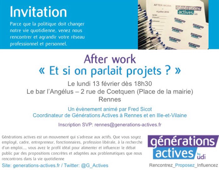 FredSicot's tweet photo. Et si on parlait projets?
RDV ce lundi pour un afterwork @G_actives qui remet les projets au centre du débat!
Inscription par mail SVP ⤵️ https://t.co/n7WOcJ6fuU
