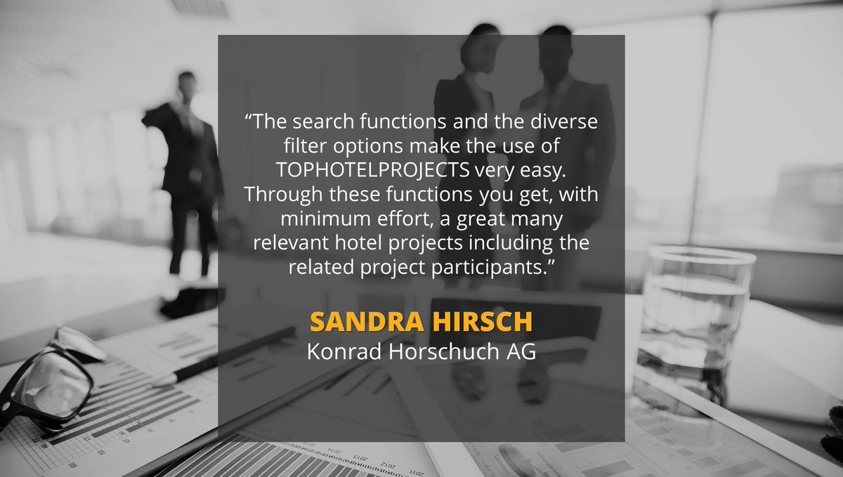hotelprojects's tweet photo. @Hornschuch_AG is using the #TOPHOTELPROJECTS database since 2015. Sandra Hirsch has some nice feedback for us! https://t.co/Iyg82fs91T https://t.co/vEbwSGyIhr