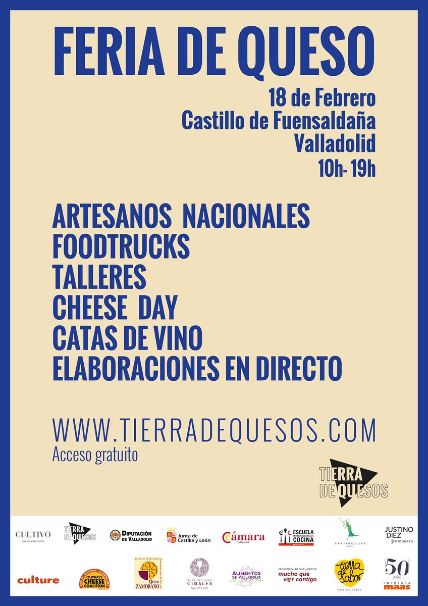 ¡FERIA DE QUESO! La entrada al castillo será gratuíta y habrá showcookings, taleres... ¡Cita obligatoria! + Info: goo.gl/1ZZcf3