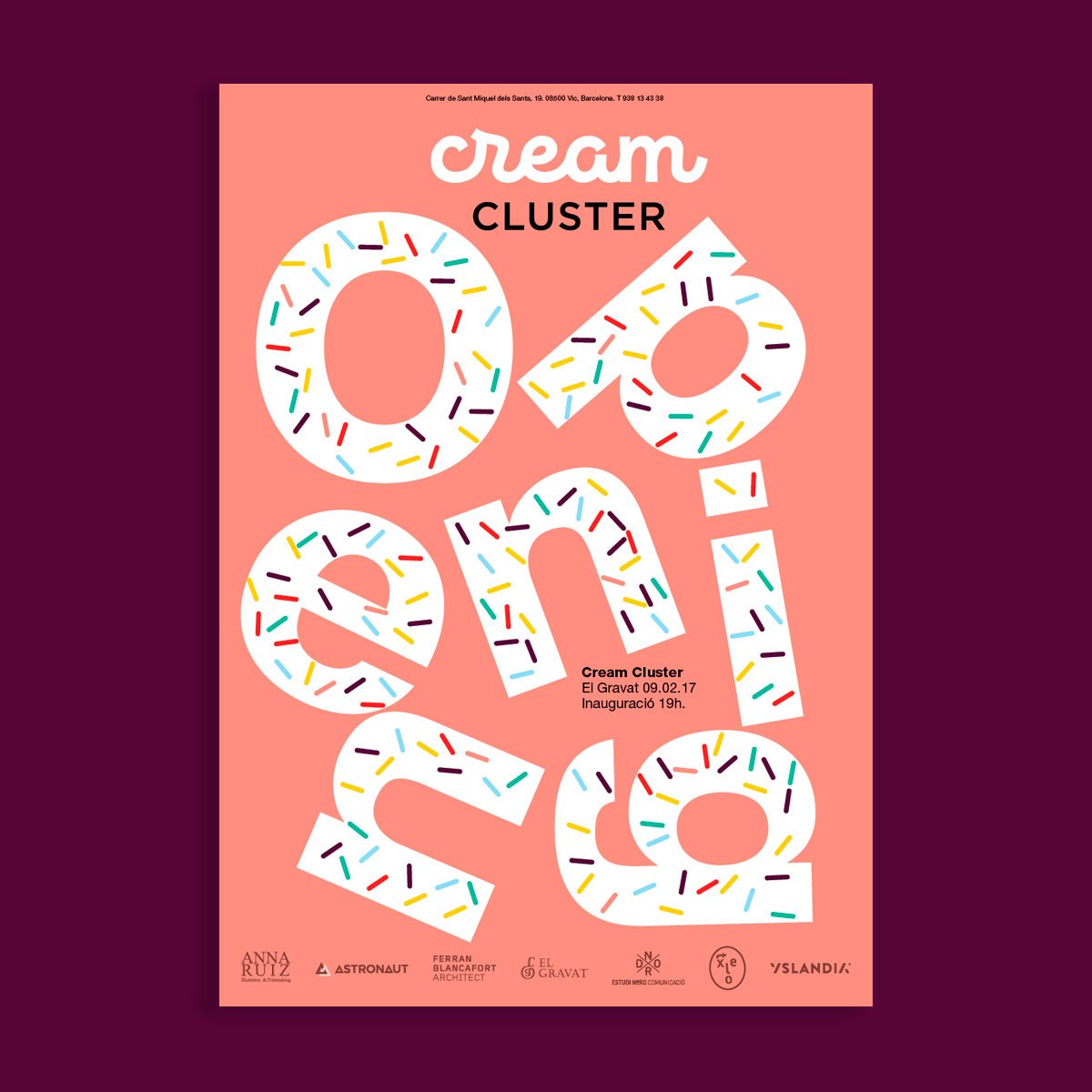 GravatVic's tweet photo. Ha arribat el dia! Això és avui!
Presentació de #CreamCluster
+ inauguració de l'exposició #MURS de Mia Subirana
#elgravatmodeon https://t.co/WCOkwHKiAV