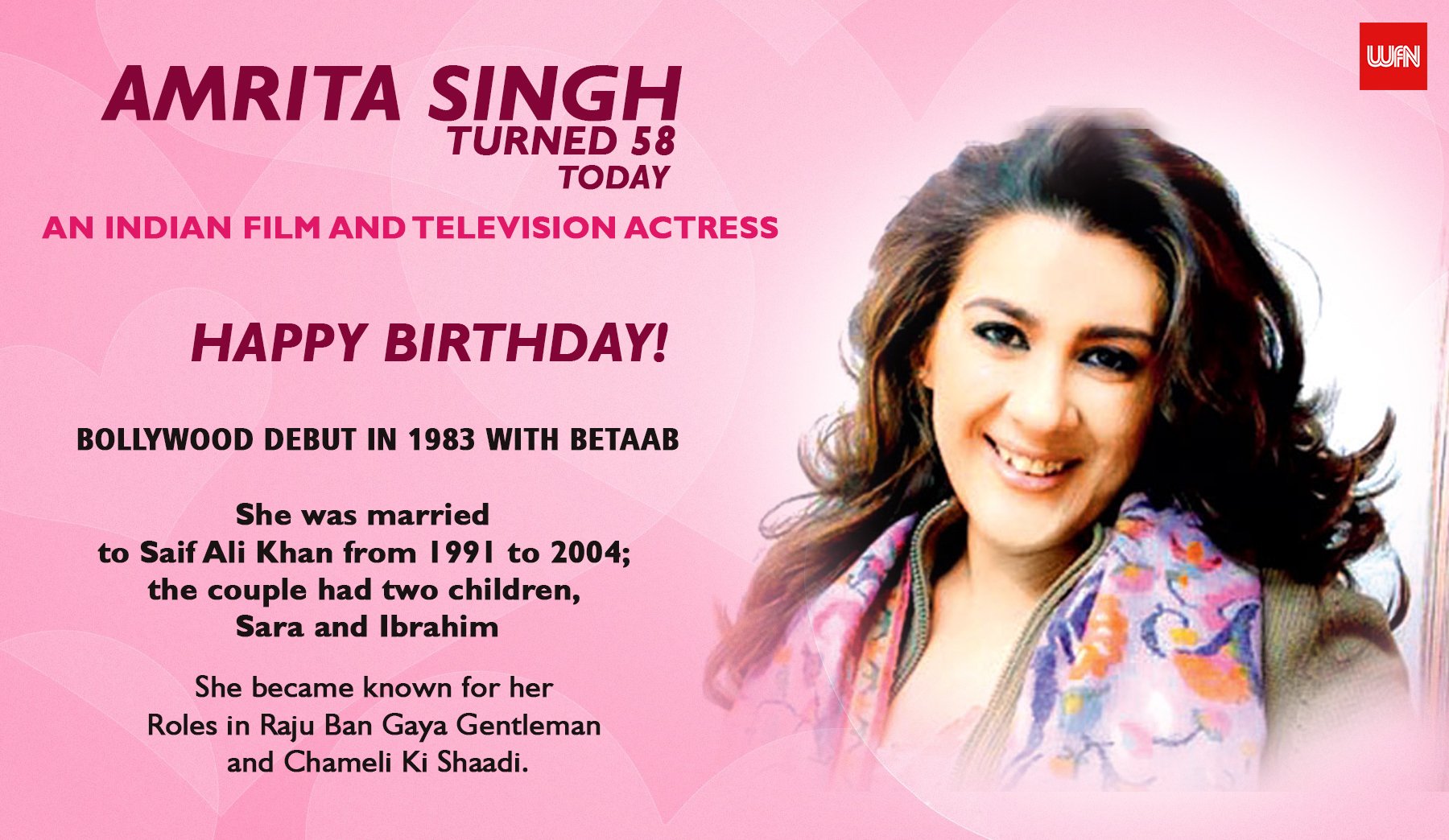 Wishing Amrita Singh a very happy birthday. 
