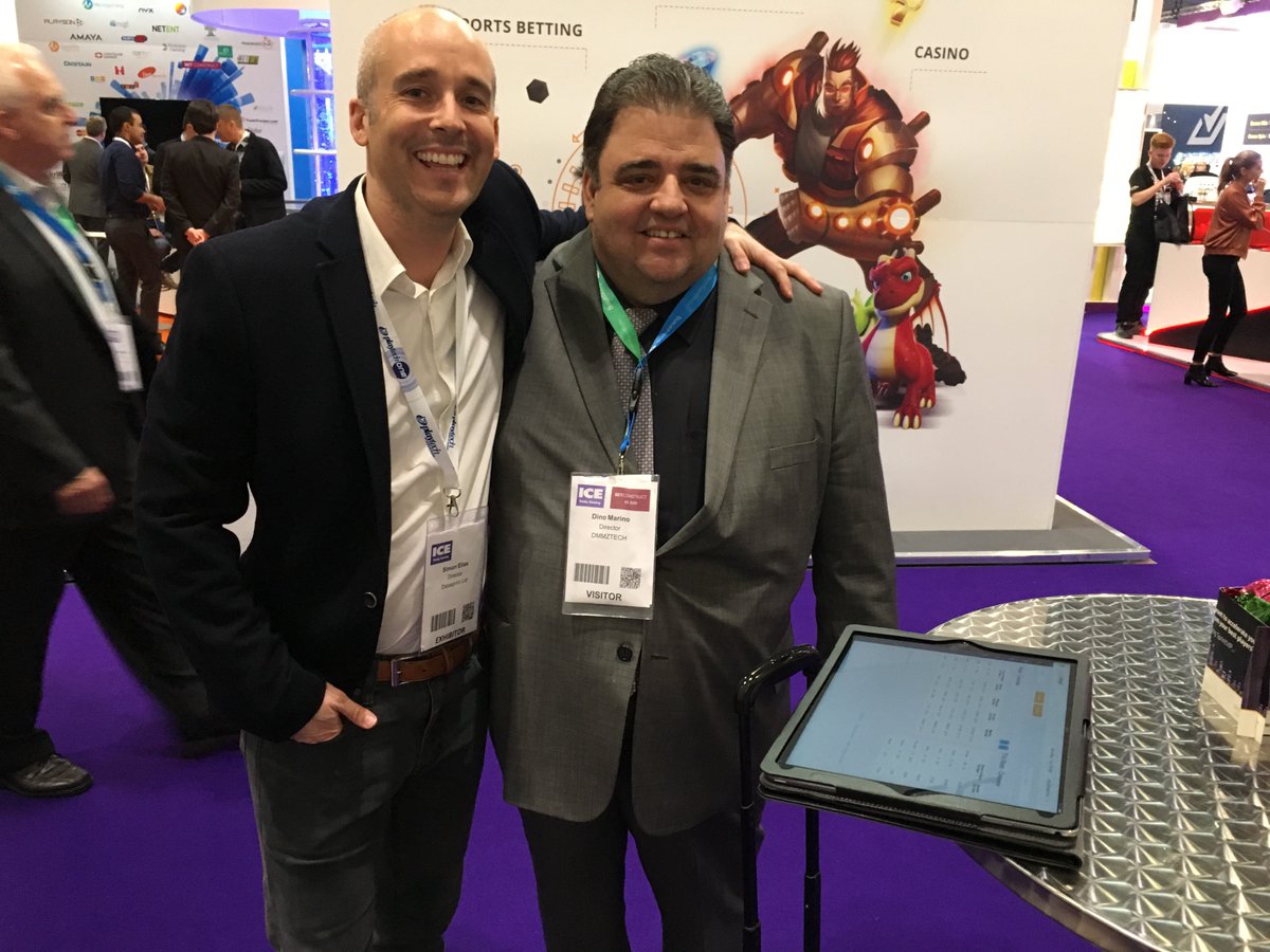 Datasprint's tweet image. ICE 2017!  What a pleasure to have met Dean Martins god son! Lovely guy!  Thanks for popping by Dino! #icetotallygaming