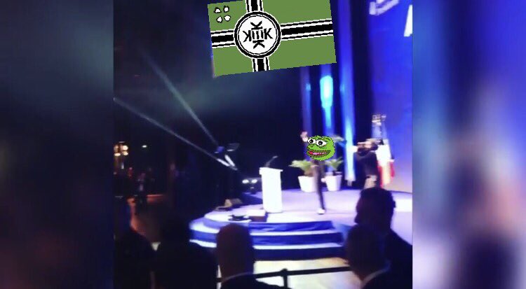 DeploraSamurai's tweet photo. Picture from #SaintMarineLePen #LePenOfArk highly inspirational speech. #FreeKekistan #MuslimBan @KekNewsNetwork #MAGA #MFGA #CleanUpParis https://t.co/MGCOvl477G