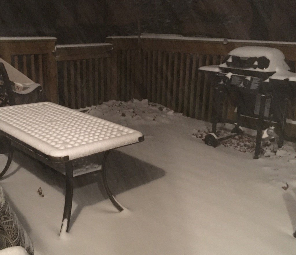 believe9345's tweet photo. @CBSThisMorning  Snowing pretty good in BUDD LAKE this morning! https://t.co/4FUFde5sZ6
