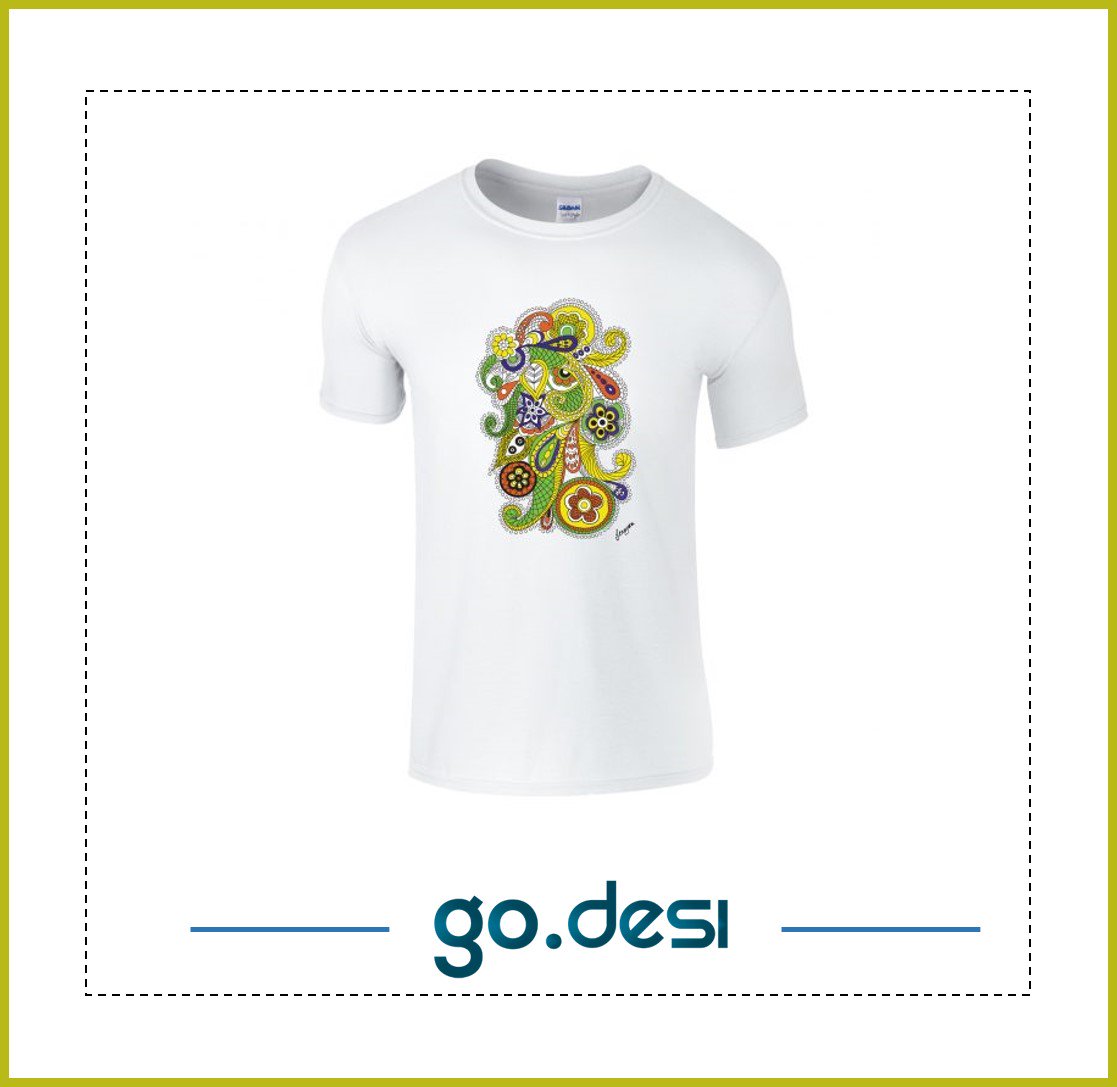 Amazing zentangle art presented on a T-shirt! 
Shop at: go.desi/product/green-…
#zentangleflowers #mustbuy #tee