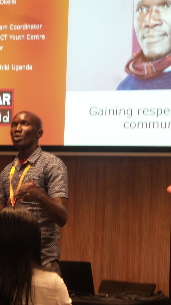 EamonnHanson's tweet photo. Alex conflict affected youth from North Uganda became roll model for his community after education by Salvation Army and War Child #fcc17 https://t.co/22ewjBhXDt