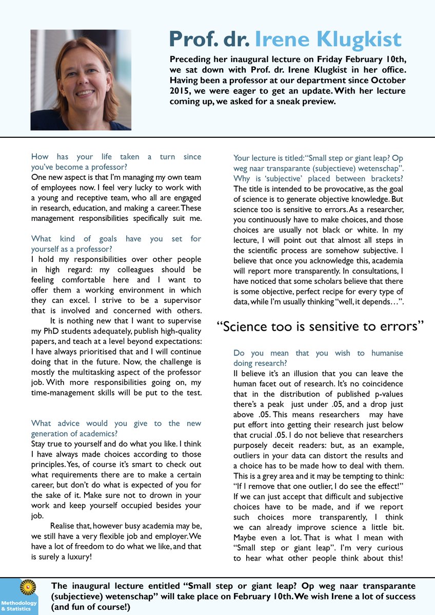 With her inaugural lecture coming up tomorrow, we sat down with Prof dr. Irene Klugkist for a sneak preview!