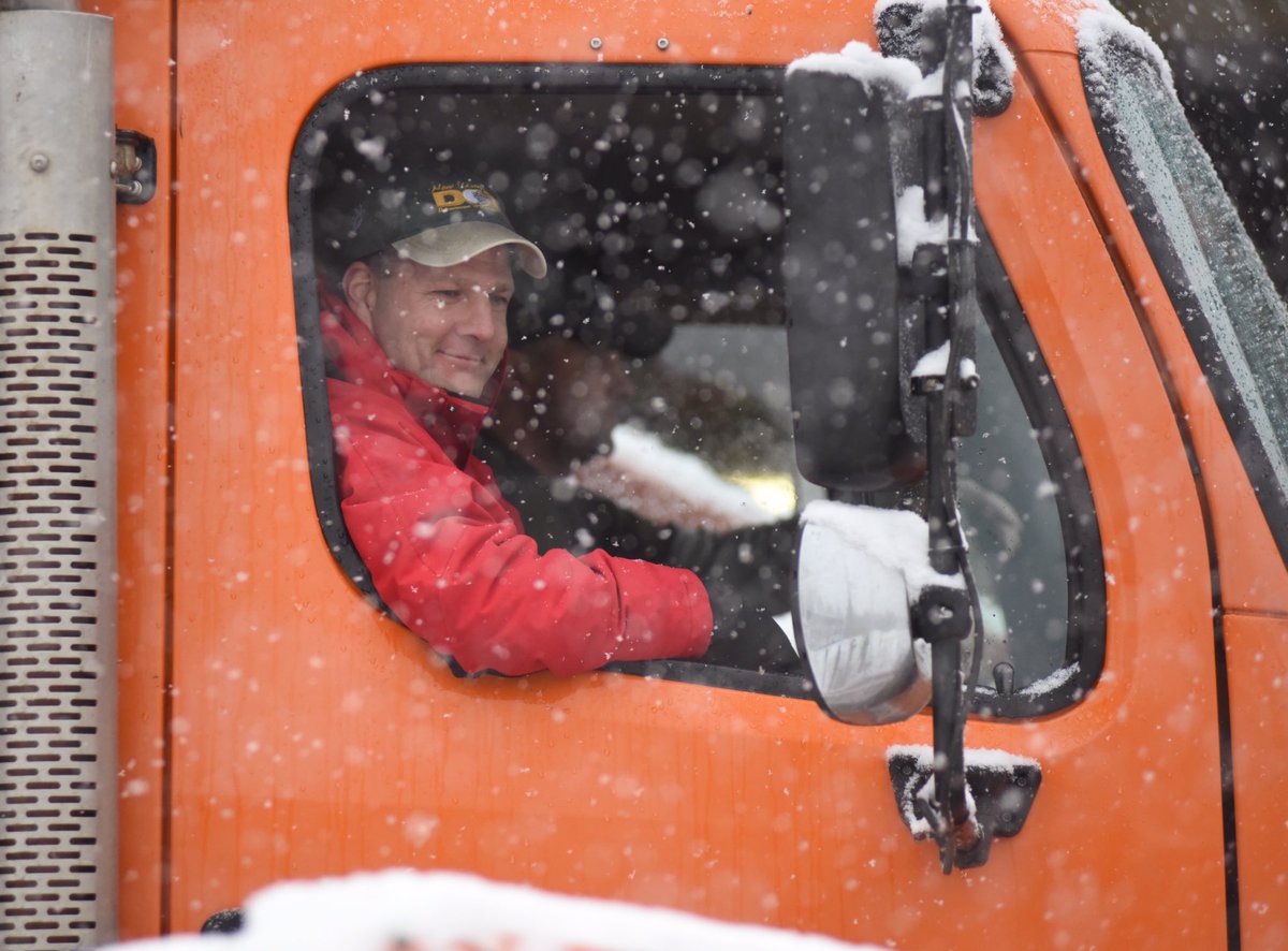 Lane603's tweet photo. Gov. Chris Sununu rides in a plow truck at the Hooksett NH DOT facility. Best part of the job he said https://t.co/wSsuaaDJu0