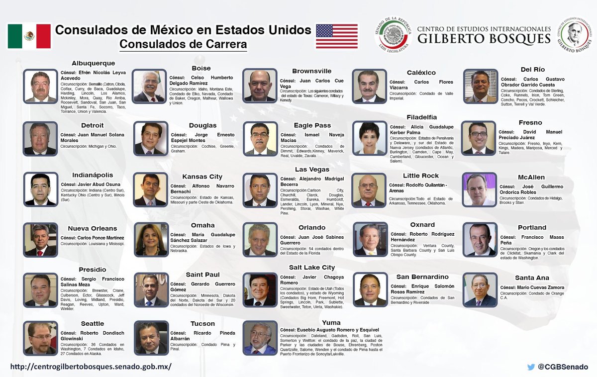 javierdealba4s's tweet photo. #Infografía Conoce los Consulados de México🇲🇽 en #EEUU🇺🇸. #EstamosContigo #TodosSomosMéxico https://t.co/dKv5UeDaoD