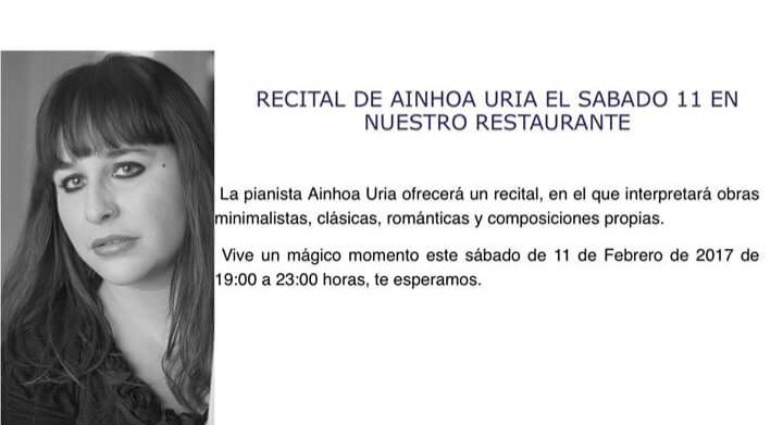 Mapi7010's tweet photo. Recital de piano de Ainhoa Uria
en
Restaurante Astillero Euskalduna. https://t.co/QirVUDEcJP