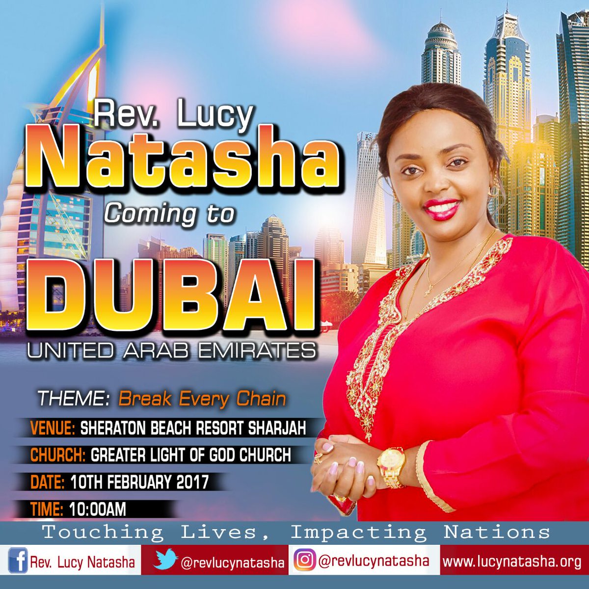 Rev Lucy Natasha On Twitter I Will Be Sheraton Beach Sharjah At Greater Light Church At 10 00am If You Are In United Arab Emirates Dont Miss Theme Break Every Chain Https T Co Qumjq2fehs