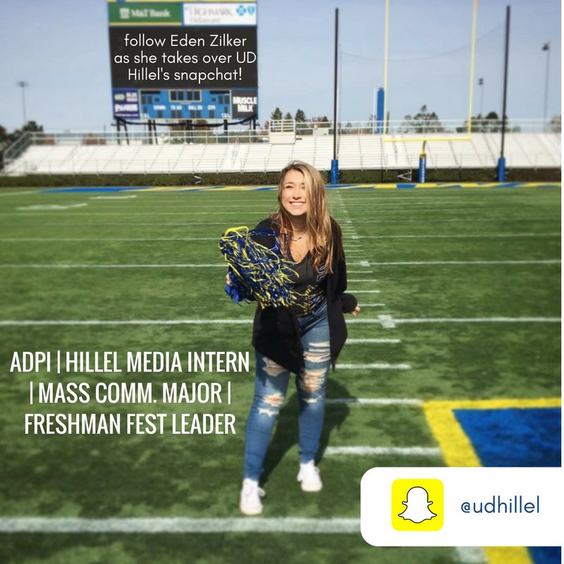 Follow our media intern/ <a href="/udadpi/">UD Alpha Delta Pi</a> senior Eden on Hillel's snap today 😜