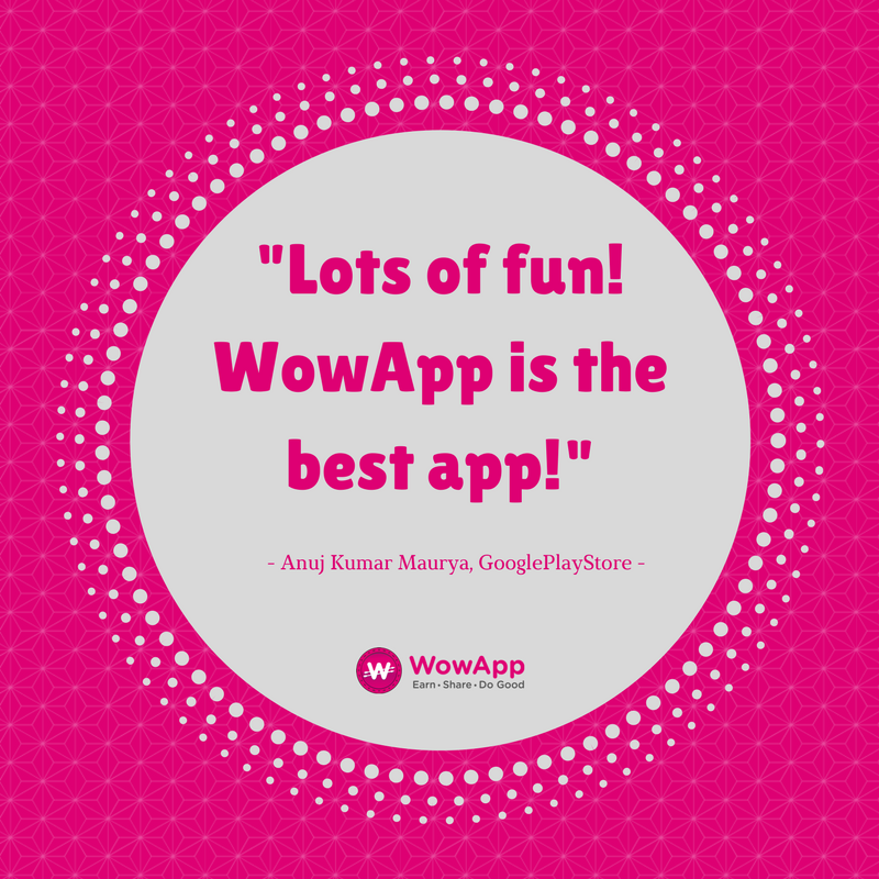 WowAppOfficial's tweet photo. "Lots of fun! WowApp is the best app!" - Anuj Kumar Maurya, #GooglePlayStore
#FreeMoney #WowAppNetwork https://t.co/kqWqhYFxME