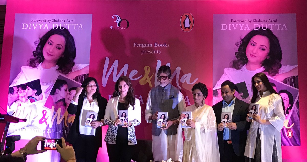 gnirupam's tweet photo. Congratulations @divyadutta25 honoured to be there for ur book release by @SrBachchan #me&amp;ma https://t.co/F4J6BHka0a