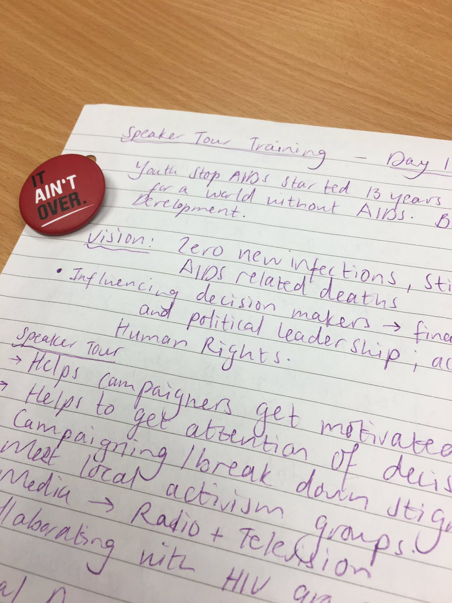 First day of #SpeakerTour17 training! Looking forward to getting to know the other speakers. Join us! youthstopaids.org/speakertour17/ #ItAintOver