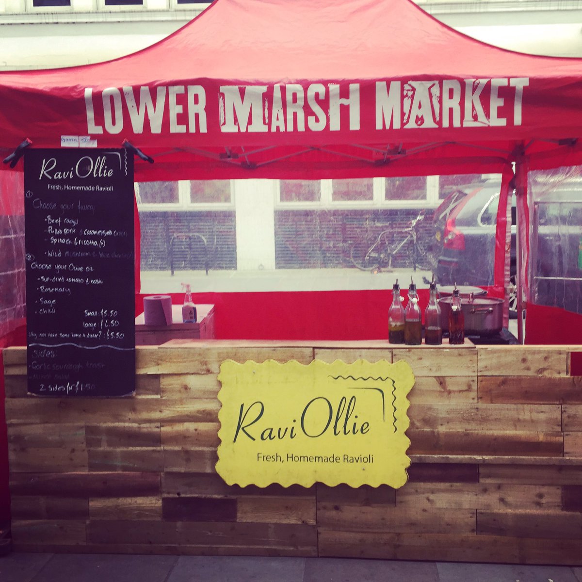 We are back <a href="/LowerMarshMrkt/">Lower Marsh Market</a> today and tomorrow. Warm yourself up with a steaming bowl of ravioli cooked to order