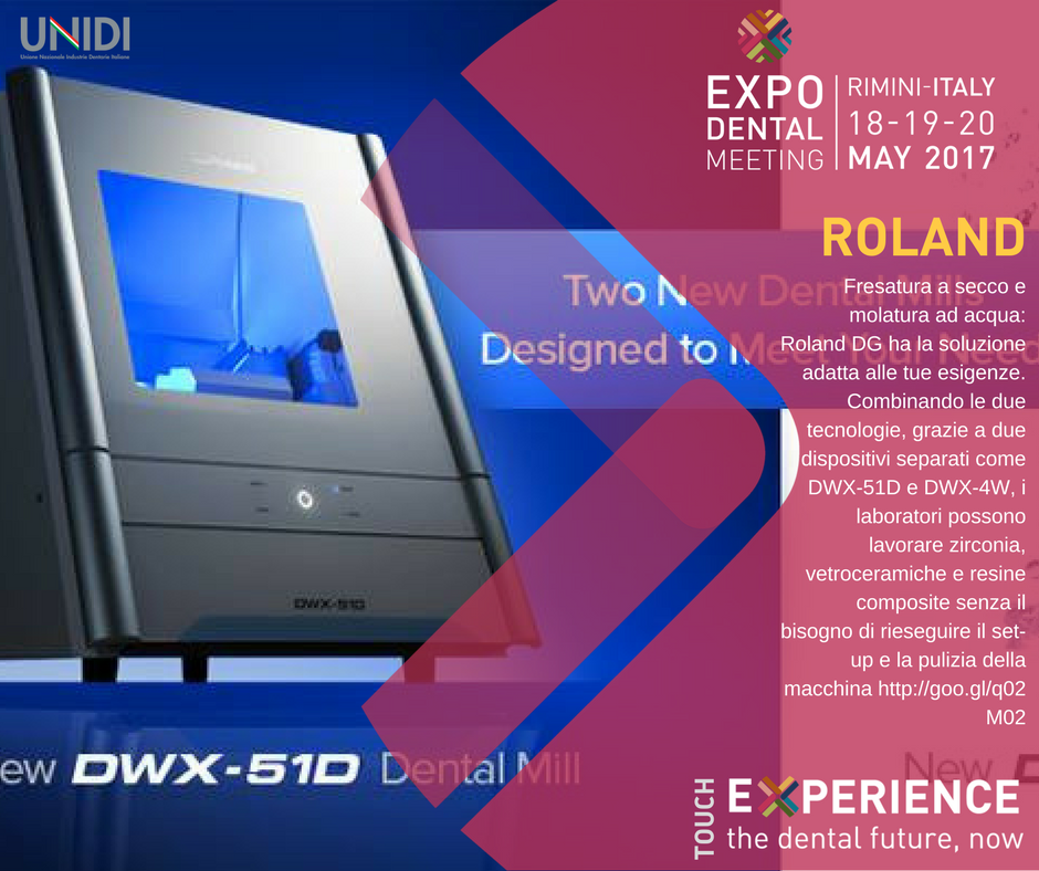 A #ExpodentalMeeting l'innovazione si tocca con mano! Le novità di Roland vi aspettano a Rimini dal 18 al 20 maggio goo.gl/4ST5lY