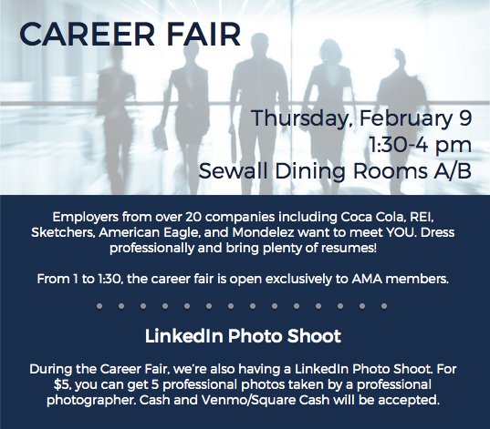 RMUama's tweet photo. Come to the @RMUBusinessWeek Career Fair today! Don't forget to get your professional photos taken! #RMU #AMA #Careers https://t.co/Ya4fnABoDm