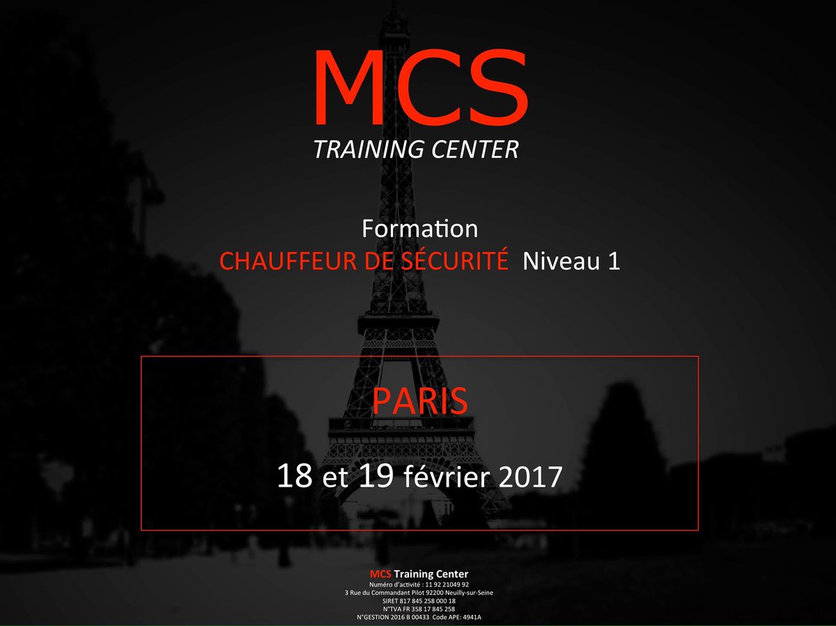SecurityDriver_'s tweet photo. Inscrivez-vous à la formation Chauffeur de Sécurité le 18 et 19 février 2017 à Paris https://t.co/nteNRJYO5Y #SecurityDrivers #VTC #Sécurité https://t.co/74lavIWDyE