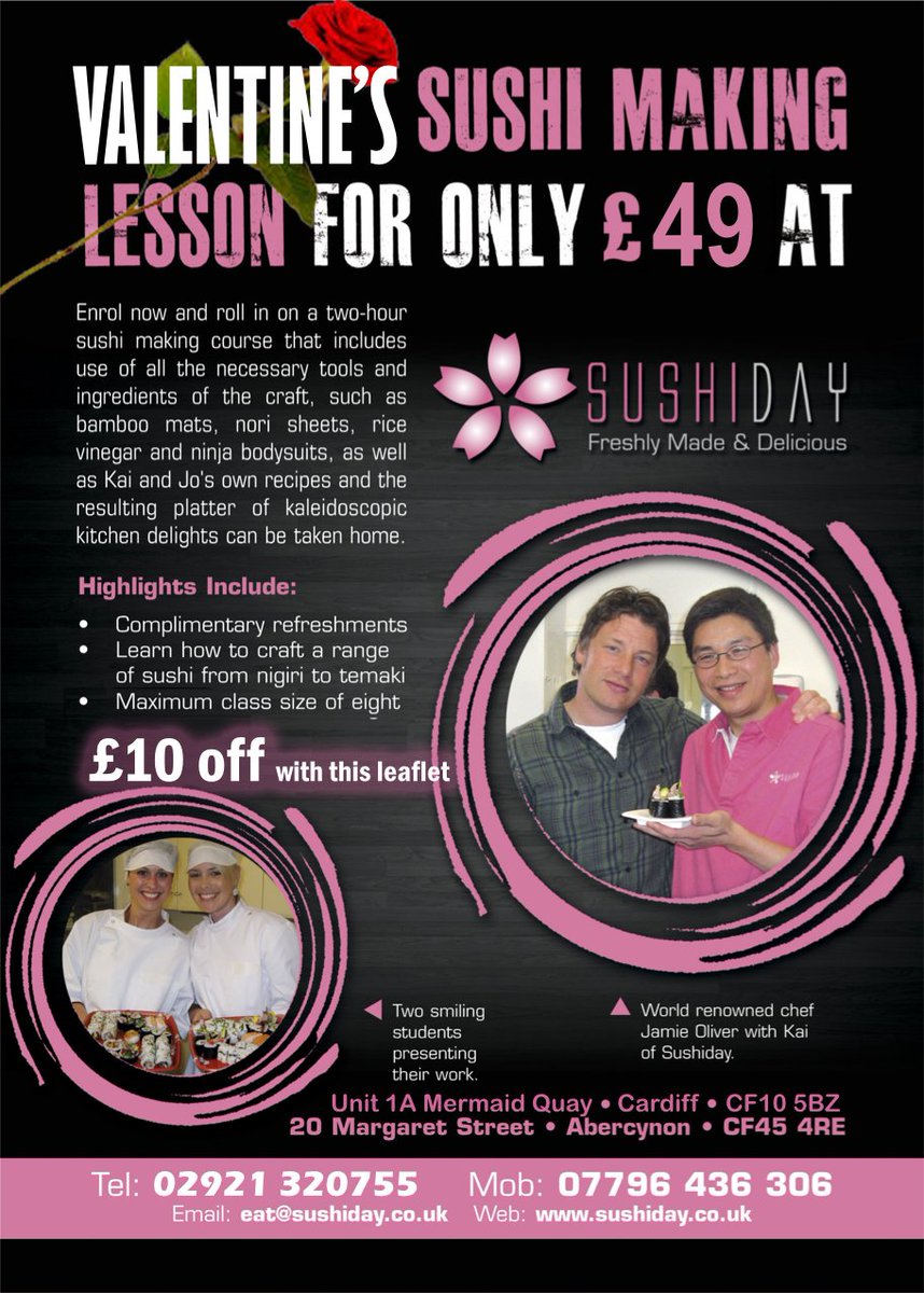 MermaidQuay's tweet photo. Still looking for a great Valentine's gift? How about learning to make top class sushi @sushidayuk? Book early and get £10 off #sorted https://t.co/0tYRsnSpoX