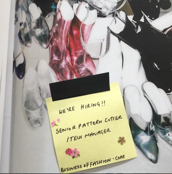 Join the M'A team 🤗🌸! We're looking for a senior pattern cutter/tech manager! Head to businessoffashion.com for more info :)