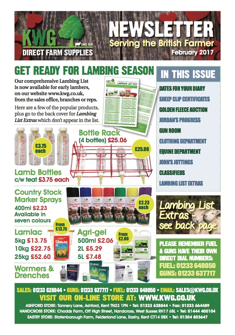 Our February newsletter is out now! #LambingList #Offers #Sales #Equine #Datesforyourdiary #Ashford #Handcross #Eastry