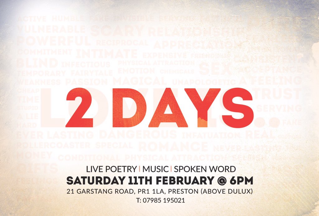 phpreston's tweet photo. We're two days away from the Love is event. Make sure you are there, Saturday at 6pm #loveis #phpreston #spokenword https://t.co/5bWisZrxT3