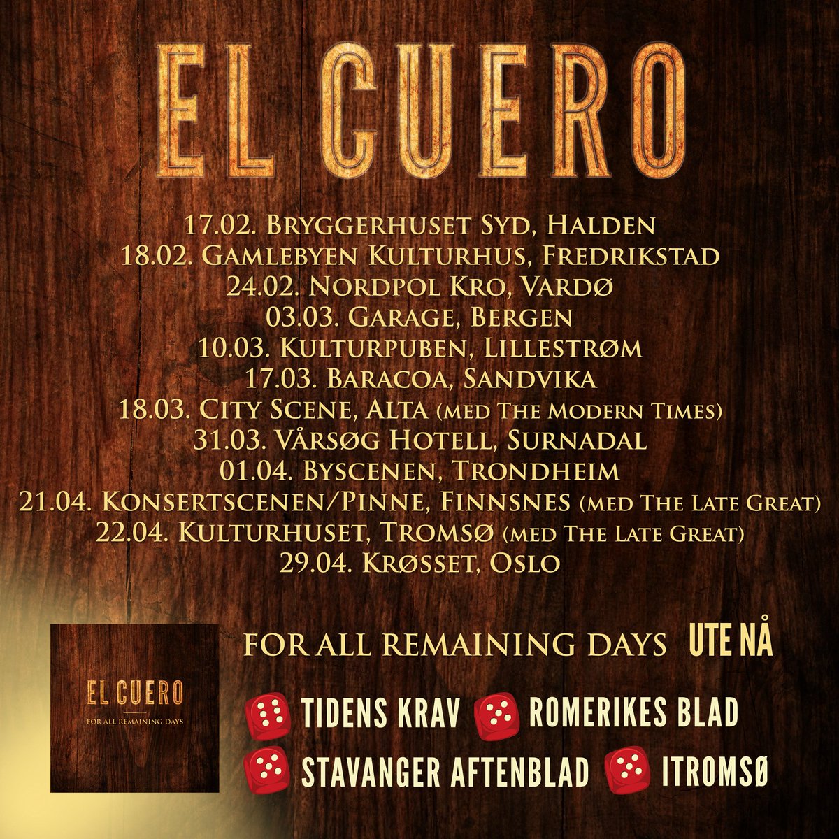 Da er det straks klart for ny Norgestruné, og full oversikt over datoer er ute nå! Vi gleder oss enormt til å spille for dere 😎