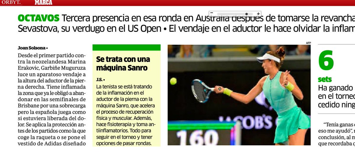 Nuestra #Diatermia viajó al Open de Australia17🎾 con el equipo de #fisios para el tratamiento de la tenista Muguruza. Entrevista de:<a href="/marca/">MARCA</a>