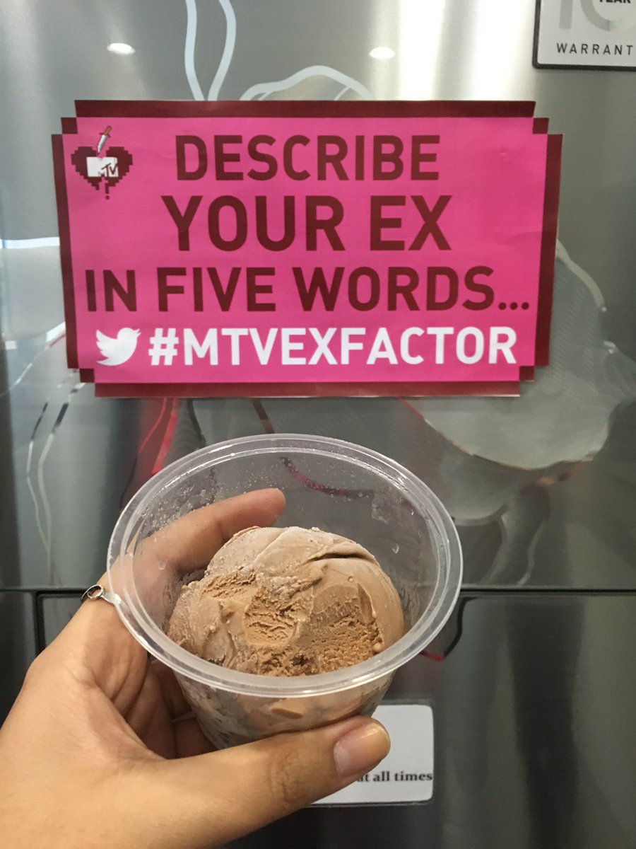 zzra's tweet photo. Describe your ex in 5 words:
As cold as this icecream. ππ½
#MTVExFactor https://t.co/pj9iVAxBip