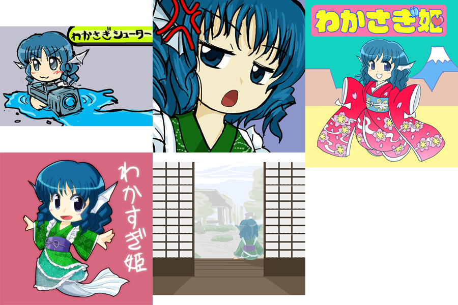 わかさぎ姫これまで何度か描いてるけど足とかふとももが存在しないおかげか今まで1回も水着で描いてないっていう他に類を見ない扱い 
