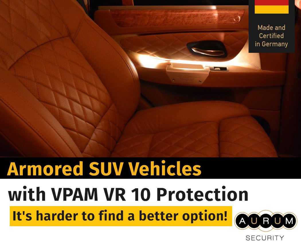 AurumSecurity's tweet photo. Armored SUV Vehicles with VPAM VR 10 Protection 
It's harder to find a better option!
https://t.co/Xd6VWnE5rt
#aurumsecurity #armoredvehicle https://t.co/UTzEwl1S6M