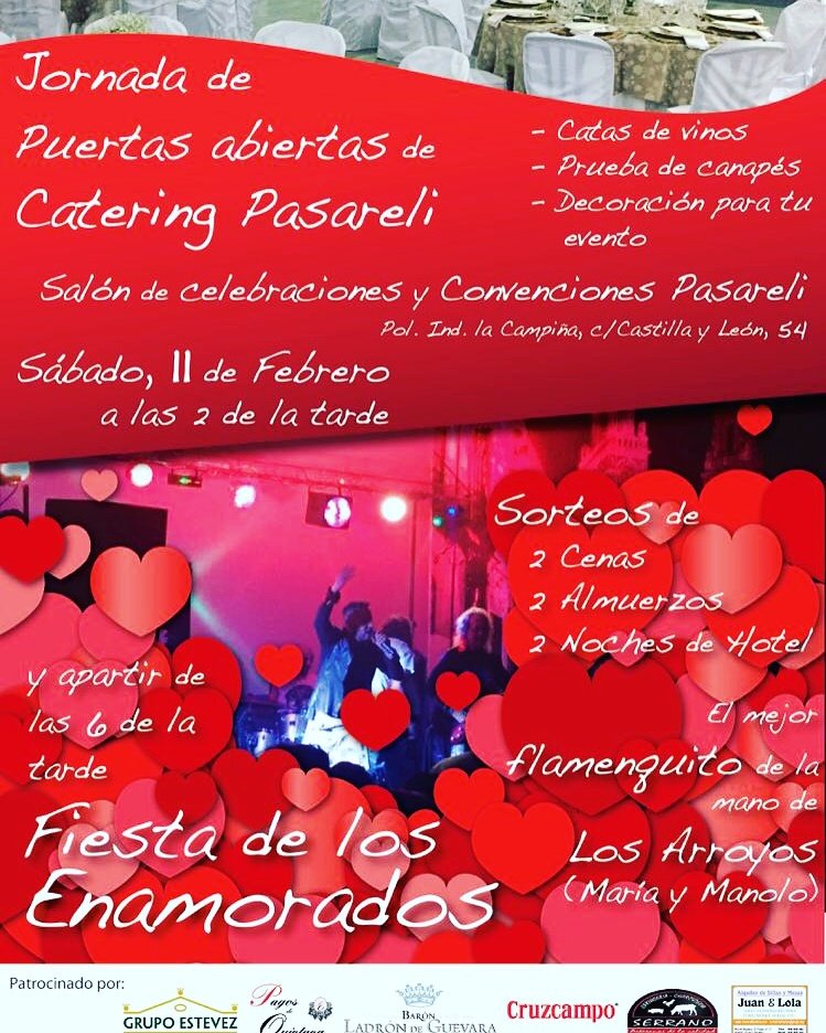 Tú, yo, el sábado en el salón de celebraciones de #PasareliCatering en #lafiestadelosEnamorados, el #mejorplan para este #SanValentin