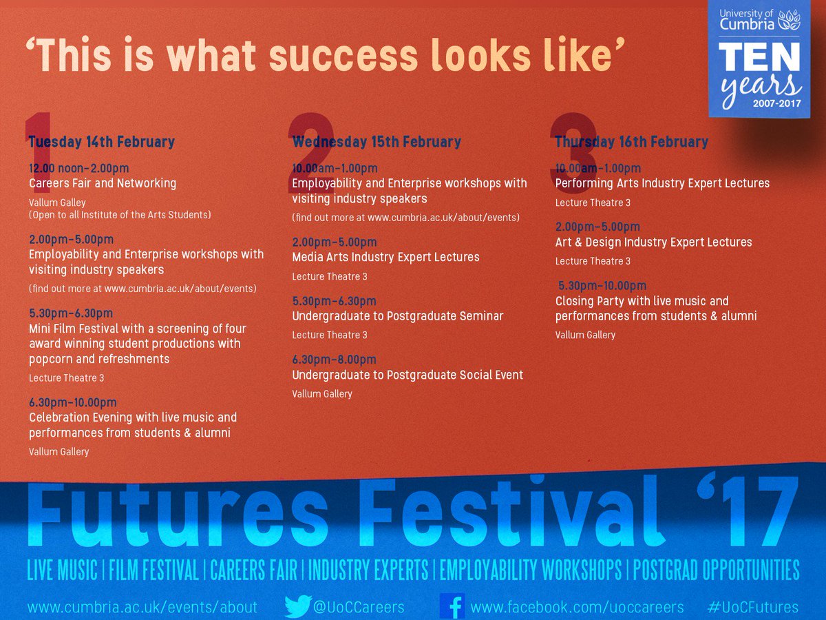 Here's the exciting programme for our Future's Festival next week.