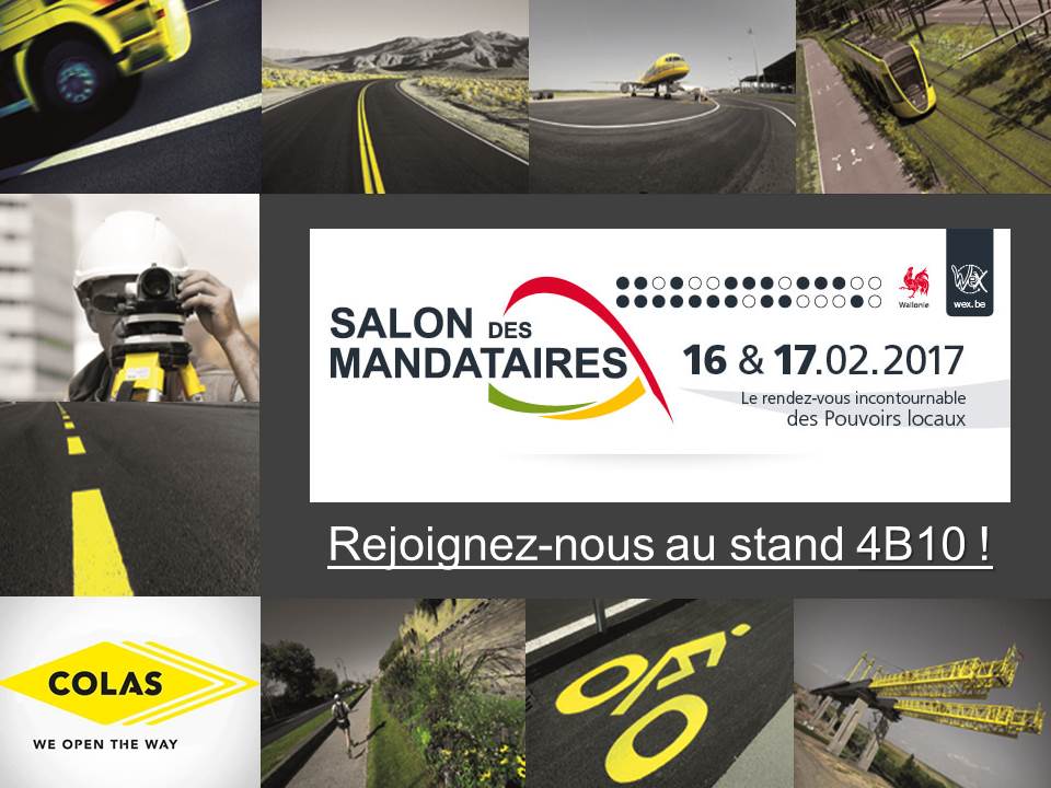 ColasBelgium's tweet photo. Pour la 6ième fois, Colas Belgium sera présent au Salon des Mandataires (Stand 4B10) qui se déroulera les 16 et 17 février au @WEX_be. https://t.co/3ppVZM36XL