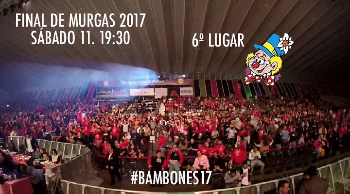 bambones's tweet photo. ¡Muy felices! Los hechiceros volverán este sábado en 6° lugar. 
Felicidades​ a todas las murgas por su trabajo.
#Bambones17 #FinalMurgasSC https://t.co/uwfuOSg9Qp