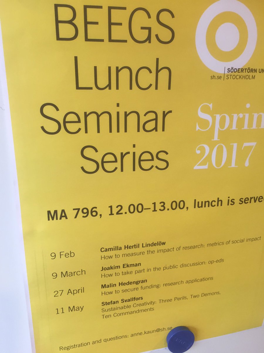 janhjalmarsson's tweet photo. Intressant lunchseminarium för doktorander idag på @sodertorn #cbees #beegs https://t.co/JOJdJmLq0D