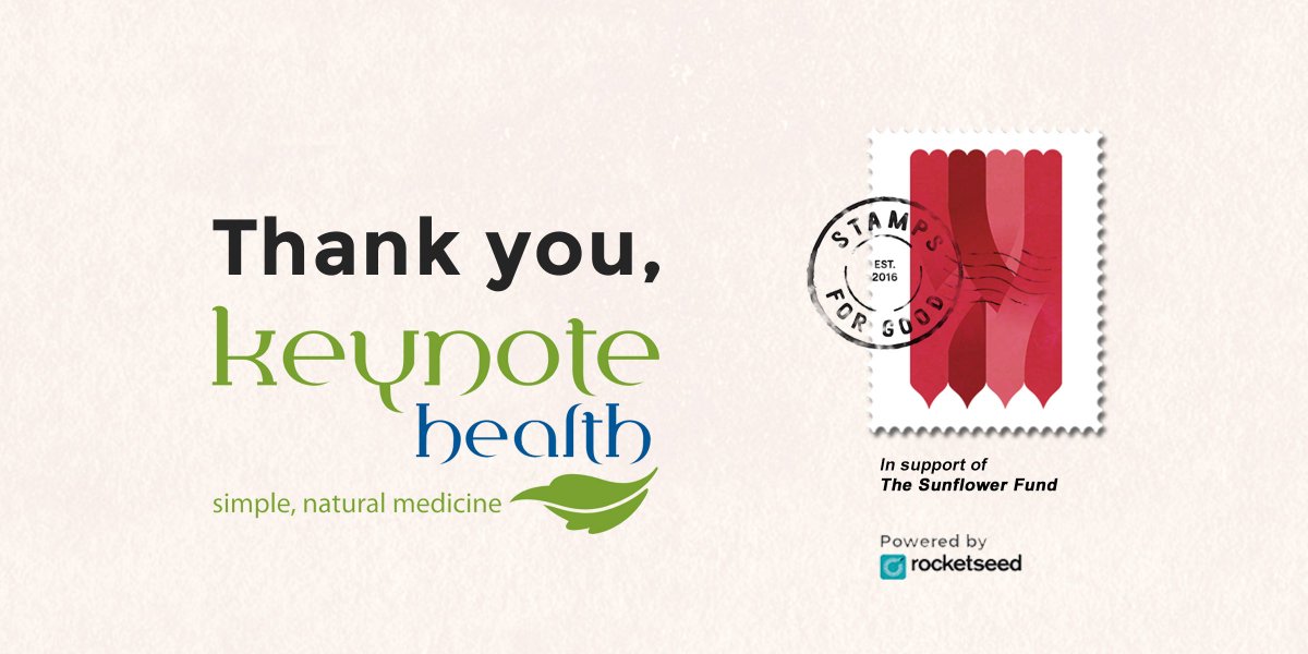 StampsForGood's tweet photo. A huge thank you to @KeynoteHealth for buying the @SunflowerFund stamp! Your contribution pays for someone to be registered as a donor! <3 https://t.co/He1jHJ4inI