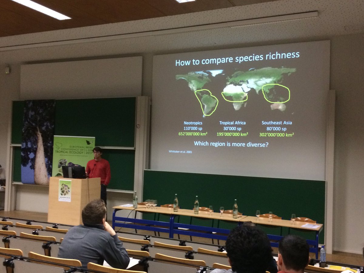 soctropecol's tweet photo. Thomas Couvreur #gtoe2017 @soctropecol asking good questions about tropical tree diversity in #America, #Asia & #Africa : How ? Why ? https://t.co/Gkvm2jY8QE