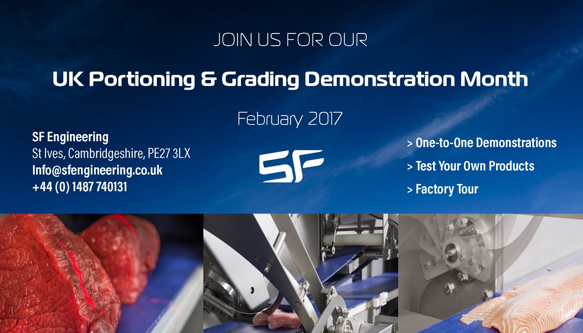 SF_Eng's tweet image. The Feb we are open for EXCLUSIVE demos of our #portioning #grading #Solutions. 1-2-1 #demos. Test your own Products sfengineering.ie