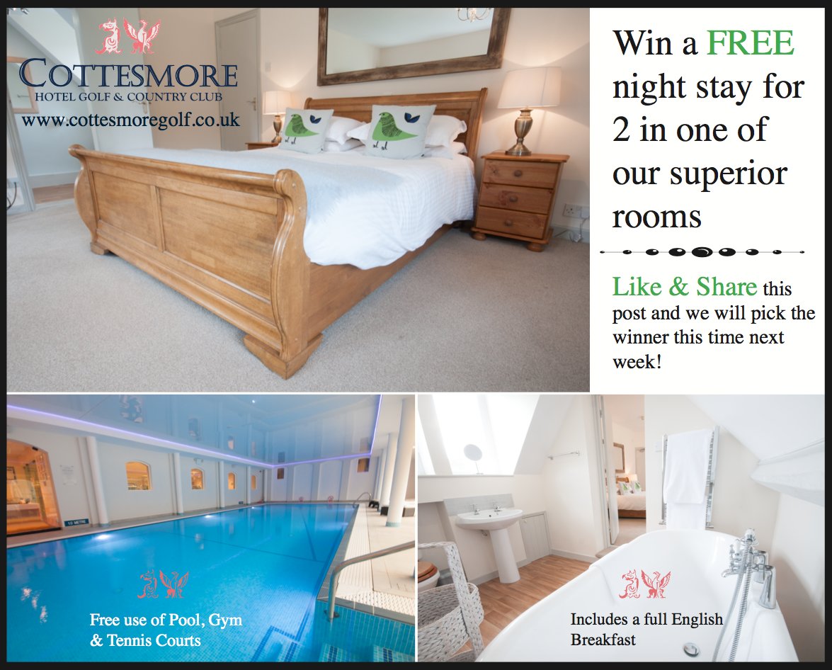 CottesmoreGcc's tweet photo. **Hotel Competition**
We will pick the winner this time next week!
https://t.co/305098klOq
#HotelCompetition #Hotel #Win #CottesmoreClub https://t.co/KdEIgVflaH