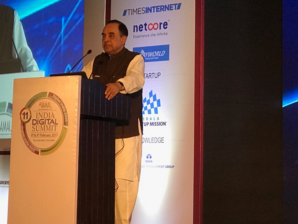 India has a new Social Media Person of the Year - Dr Subramanian Swamy - awarded at the #IndiaDigitalSummit