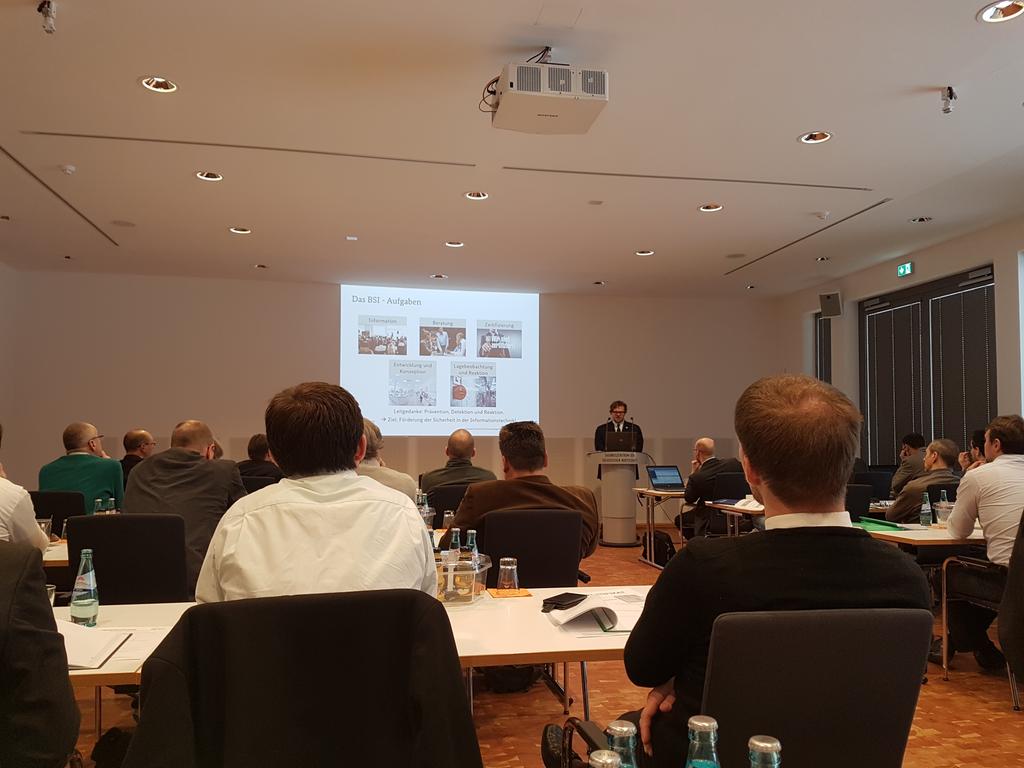 EAD_Group's tweet photo. Presenting about our new Cyber security lab in Radebeul at seminar "IT-Sicherheit in Industrieunternehmen - Gefährdungslage und Prävention" https://t.co/1Gw35fI8kv
