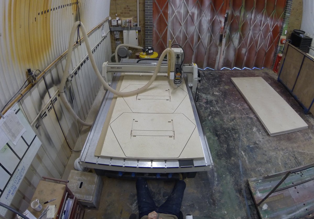 ModoolaShop's tweet photo. A bird's-eye view of our #workshop / #cnc #machine #modoola #table #tops https://t.co/i2gjMhCEvI