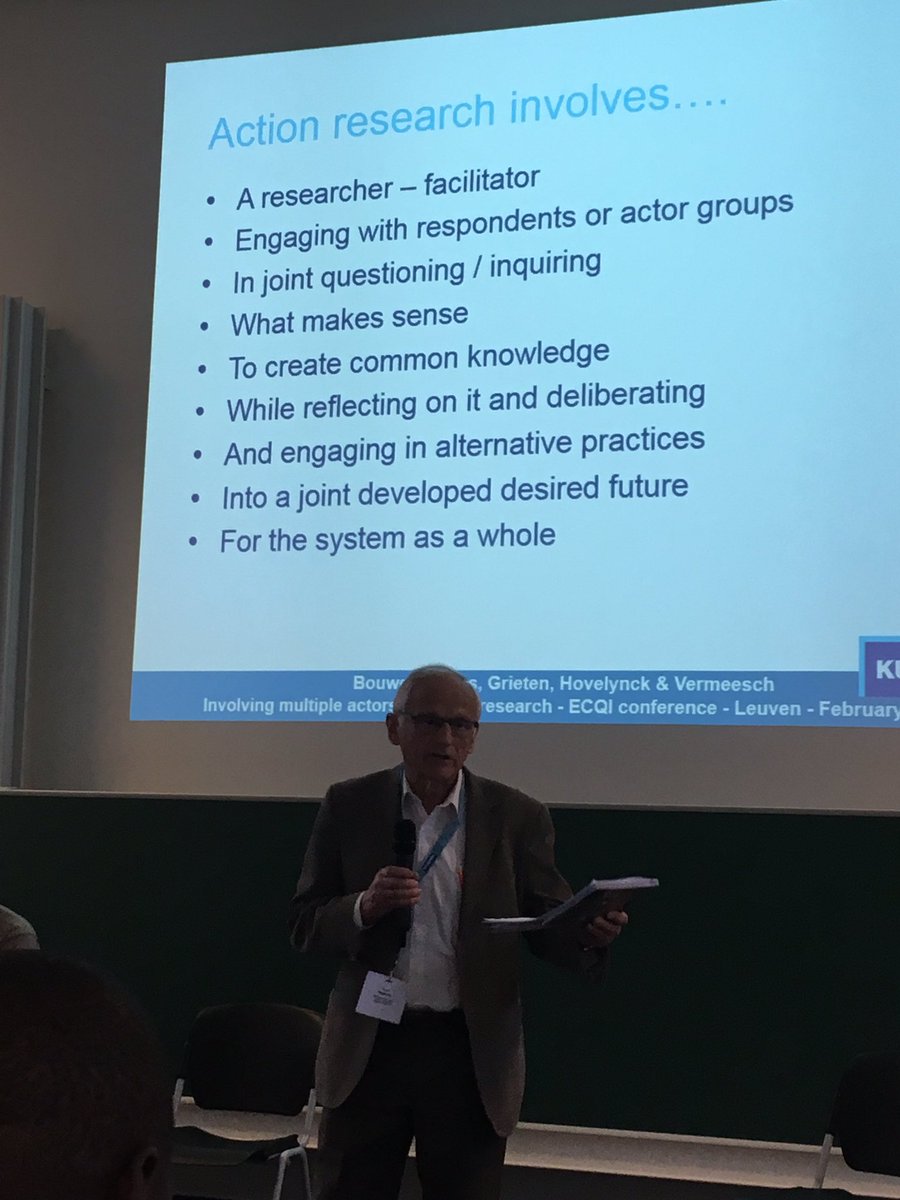 GillianSymon's tweet photo. Prof Rene Bouwen kicking off a symposium on action research #ECQI2017 - precursor to our current concern with impact https://t.co/7HpwIp19vC